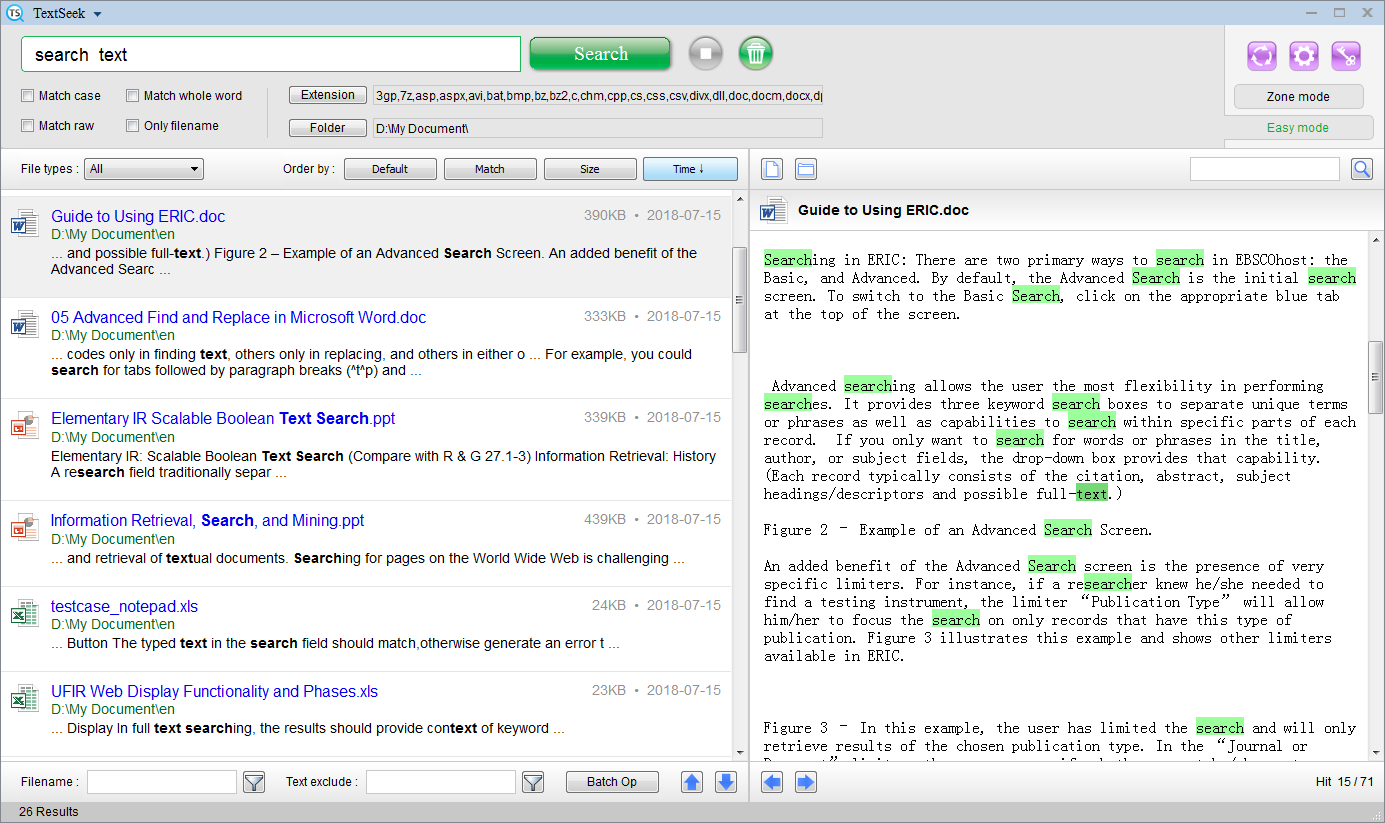 TextSeek screenshot